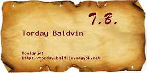 Torday Baldvin névjegykártya
